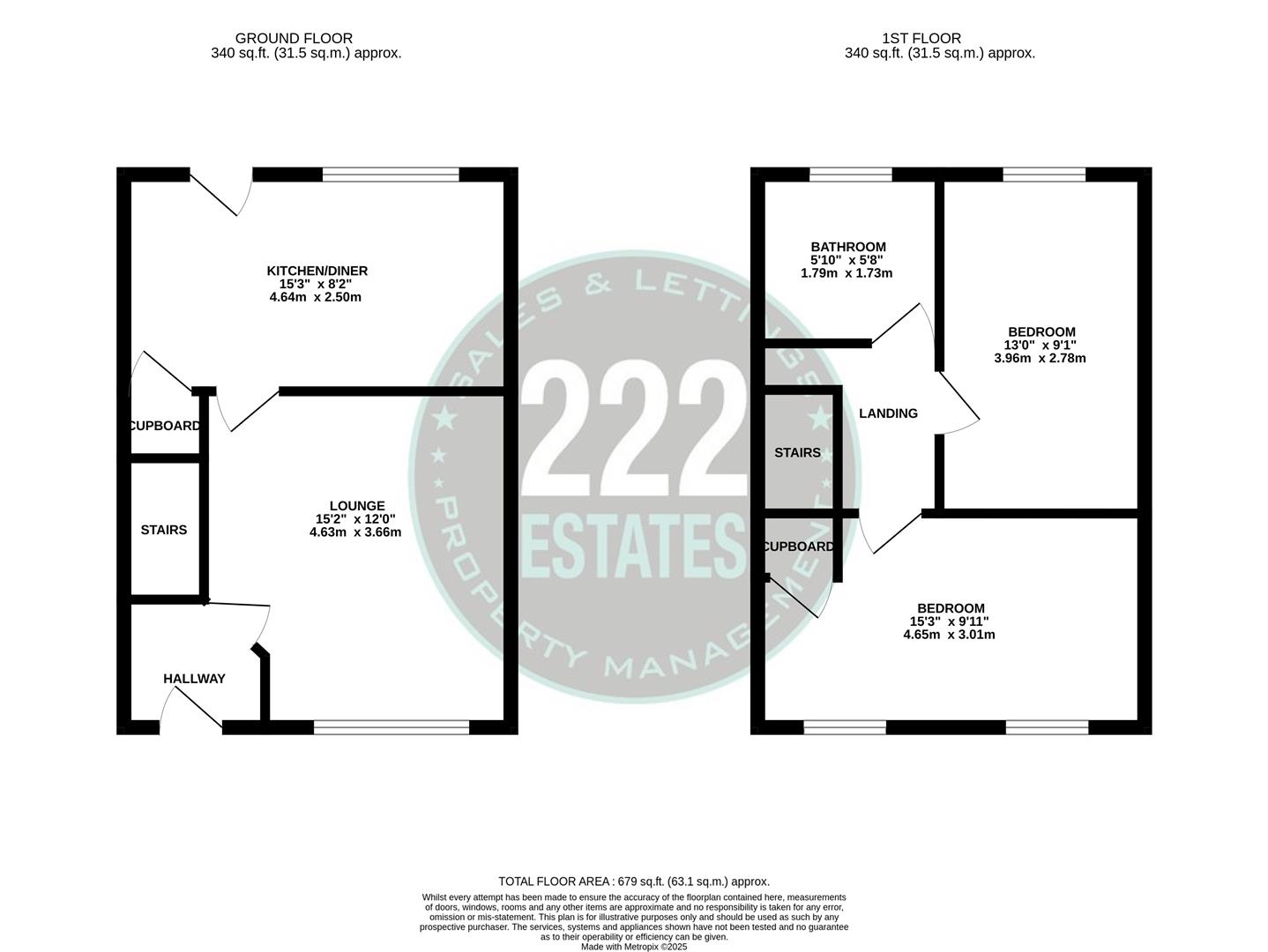Floorplan for Cleveland Road, Warrington