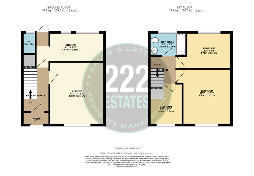 Floorplan for Evelyn Street, Sankey Bridges