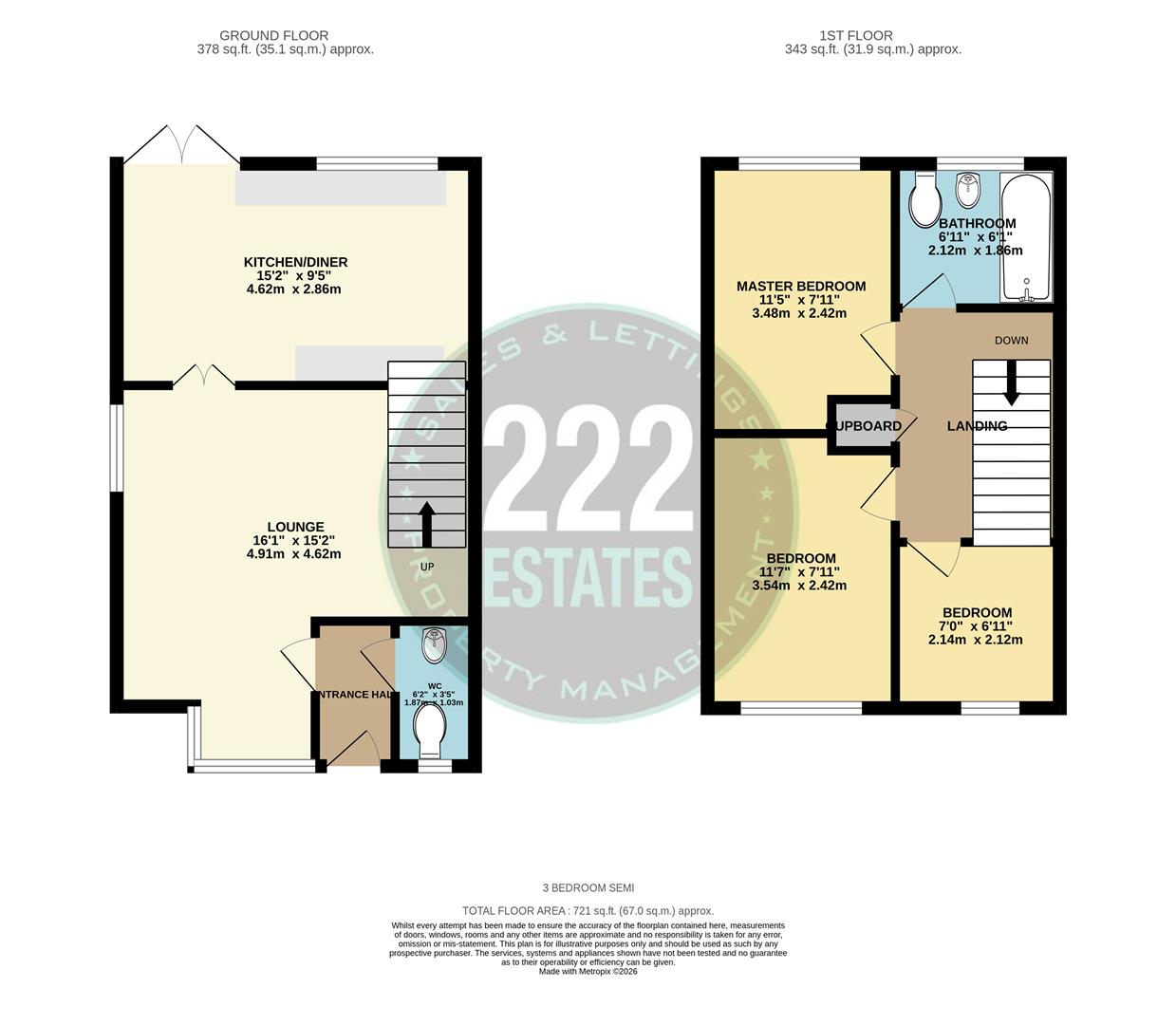 Floorplan for Lysander Drive, Padgate, Warrington