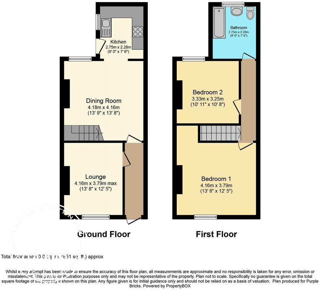 Floorplan for Ellison Street Stockton Heath