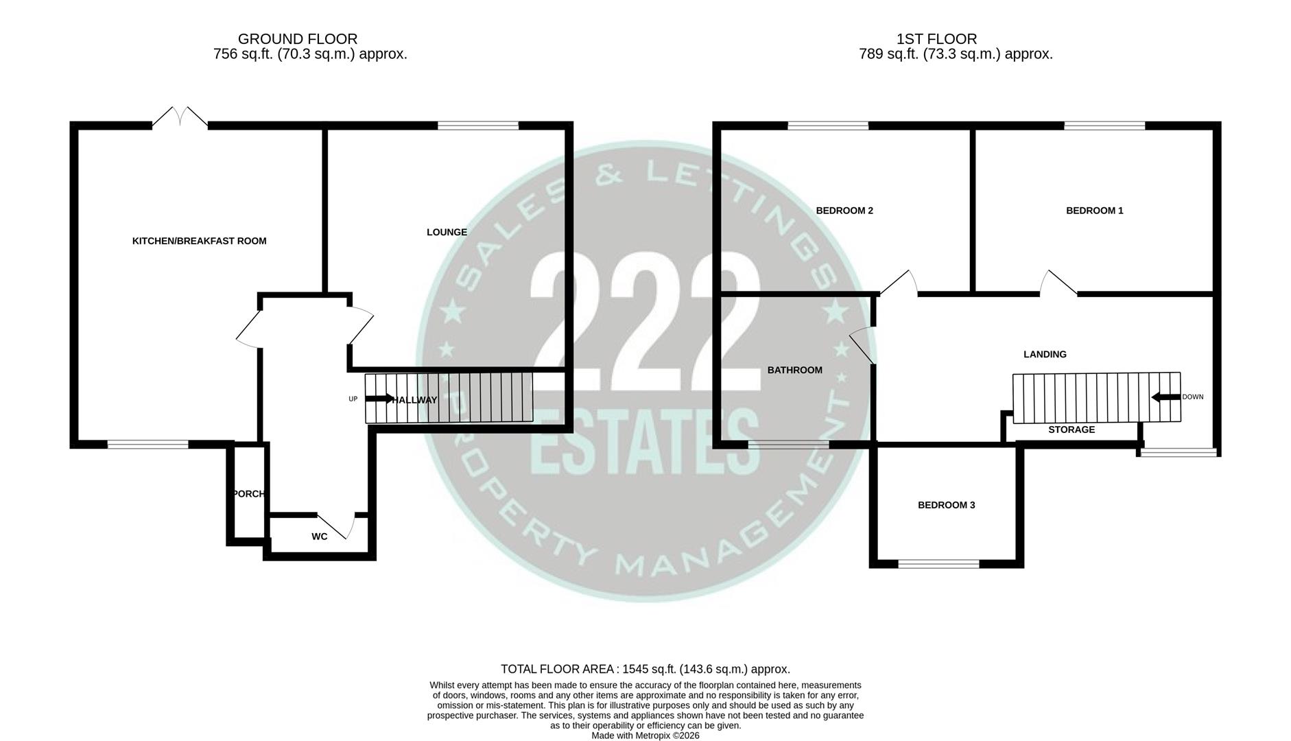 Floorplan for Leicester Street, Warrington