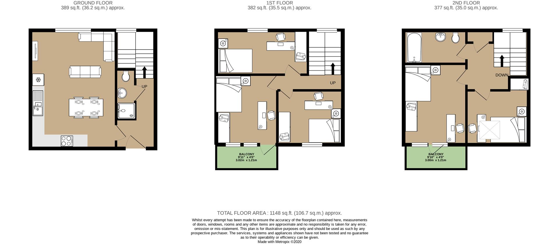 Floorplan for Bingley Court, Canterbury City Centre, Canterbury