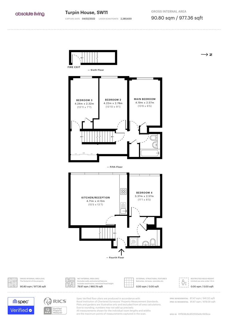 Floorplan for Turpin House, Strasburg Road, Battersea Park