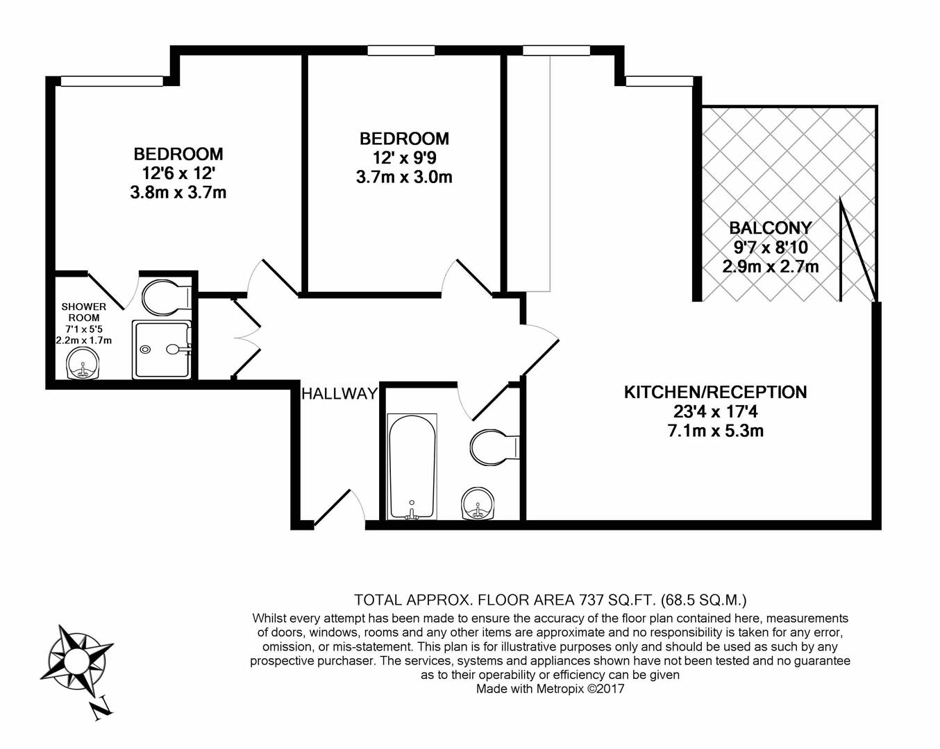 Floorplan for Amesbury Avenue, Streatham Hill