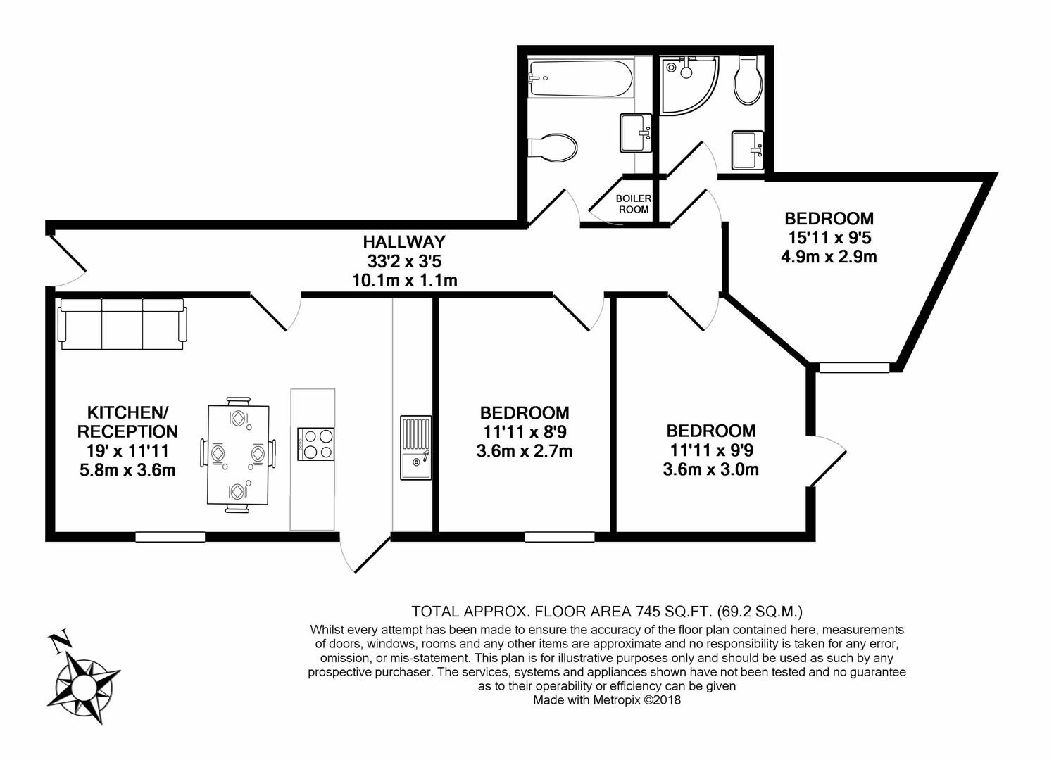 Floorplan for Amesbury Avenue, Streatham Hill, London
