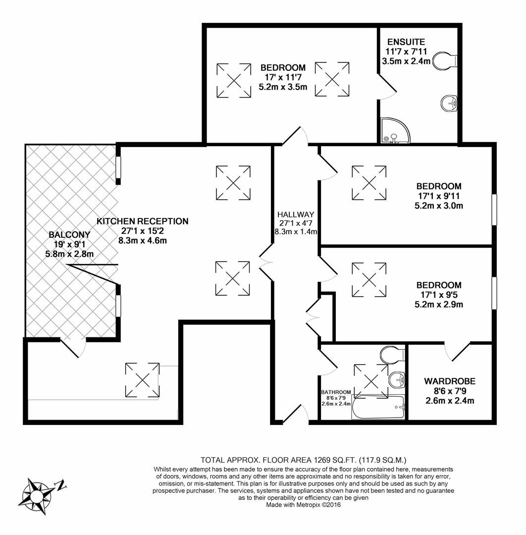 Floorplan for Amesbury Avenue, Streatham Hill