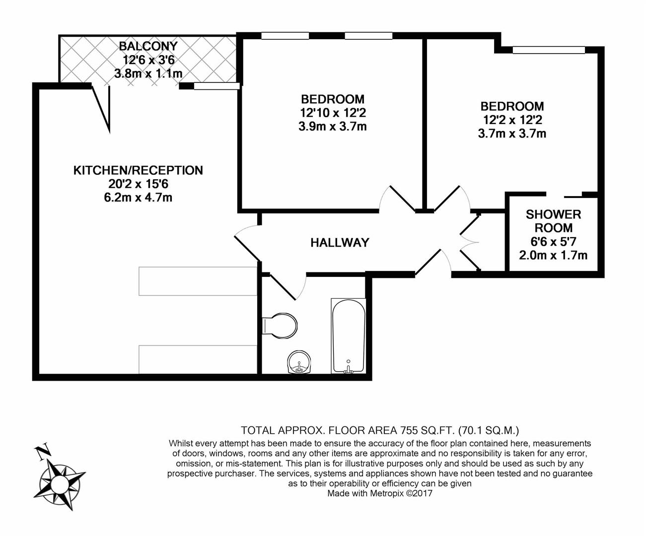 Floorplan for Amesbury Avenue, Streatham Hill