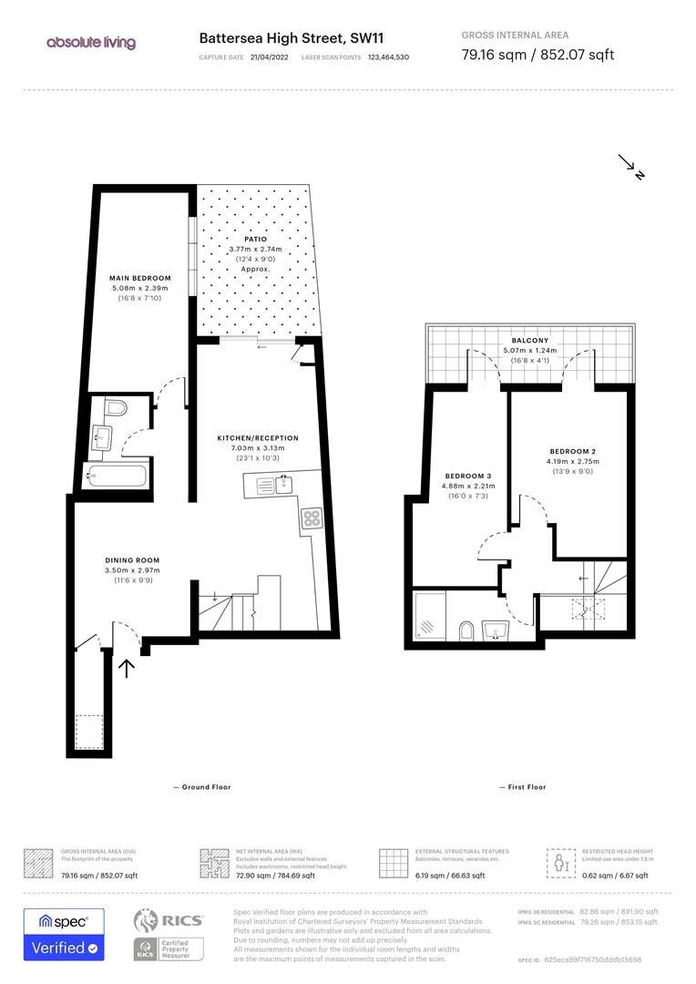Floorplan for Battersea High Street, Battersea, London