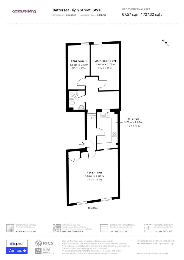 Floorplan for Battersea High Street, Battersea