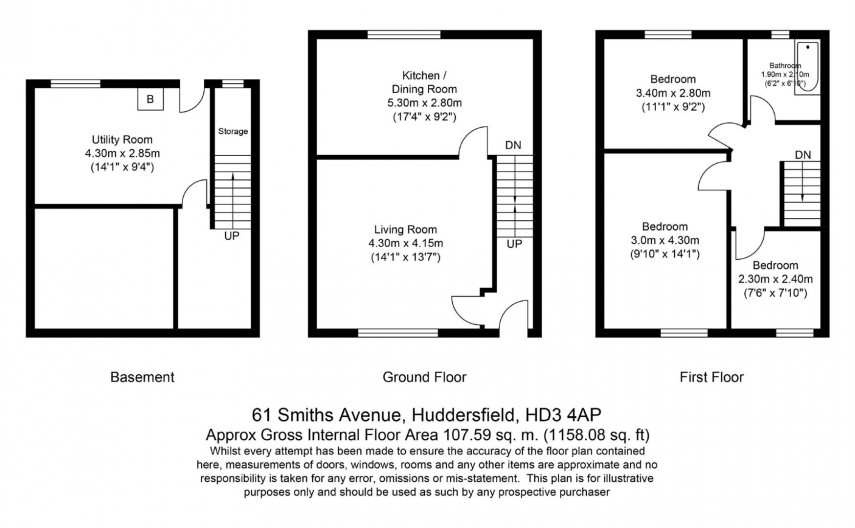 Floorplan for Smiths Avenue, Marsh, Huddersfield
