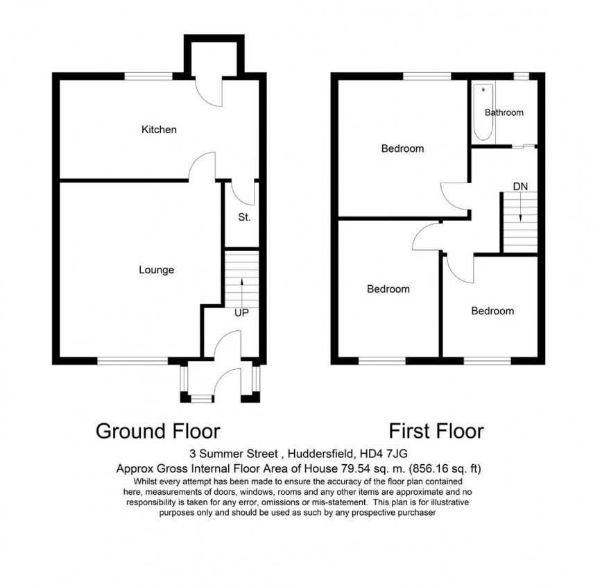 Floorplan for Summer Street, Netherton, Huddersfield