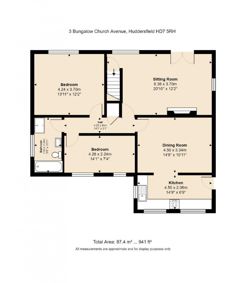 Floorplan for Bungalow, Church Avenue Linthwaite, Huddersfield