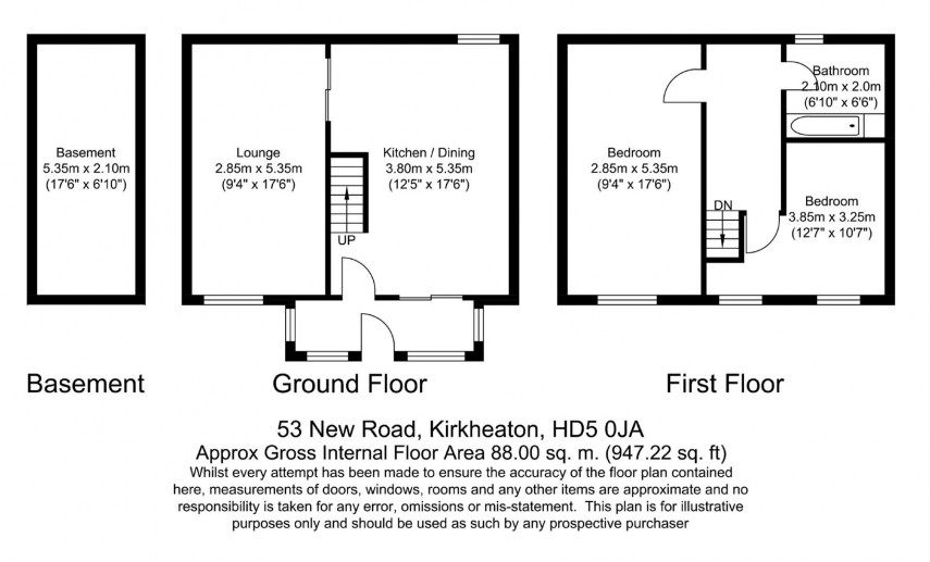 Floorplan for New Road, Kirkheaton, Huddersfield