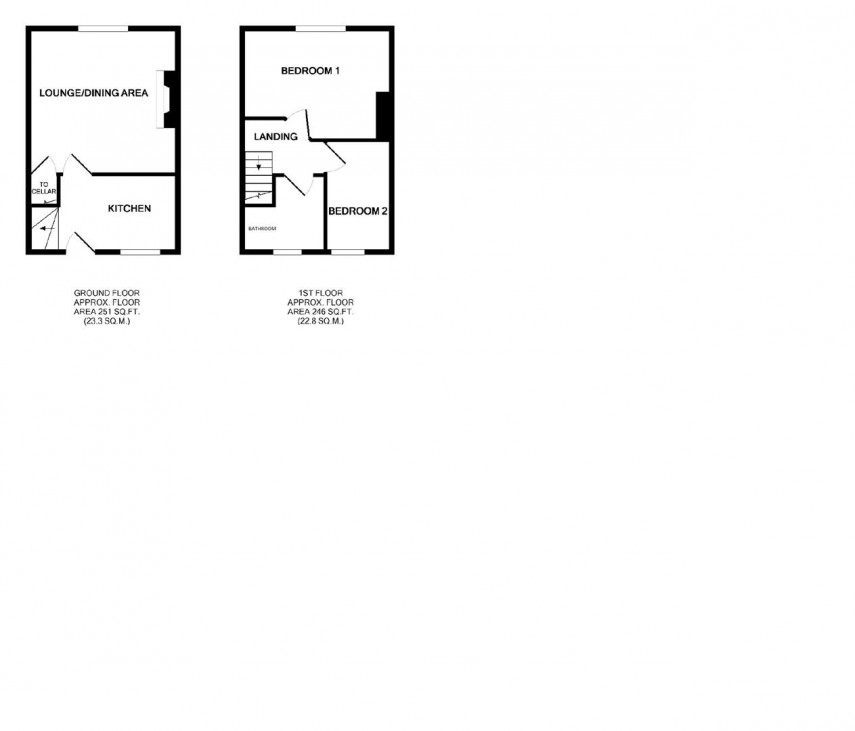 Floorplan for Woodside Cottages, Milnsbridge, Huddersfield