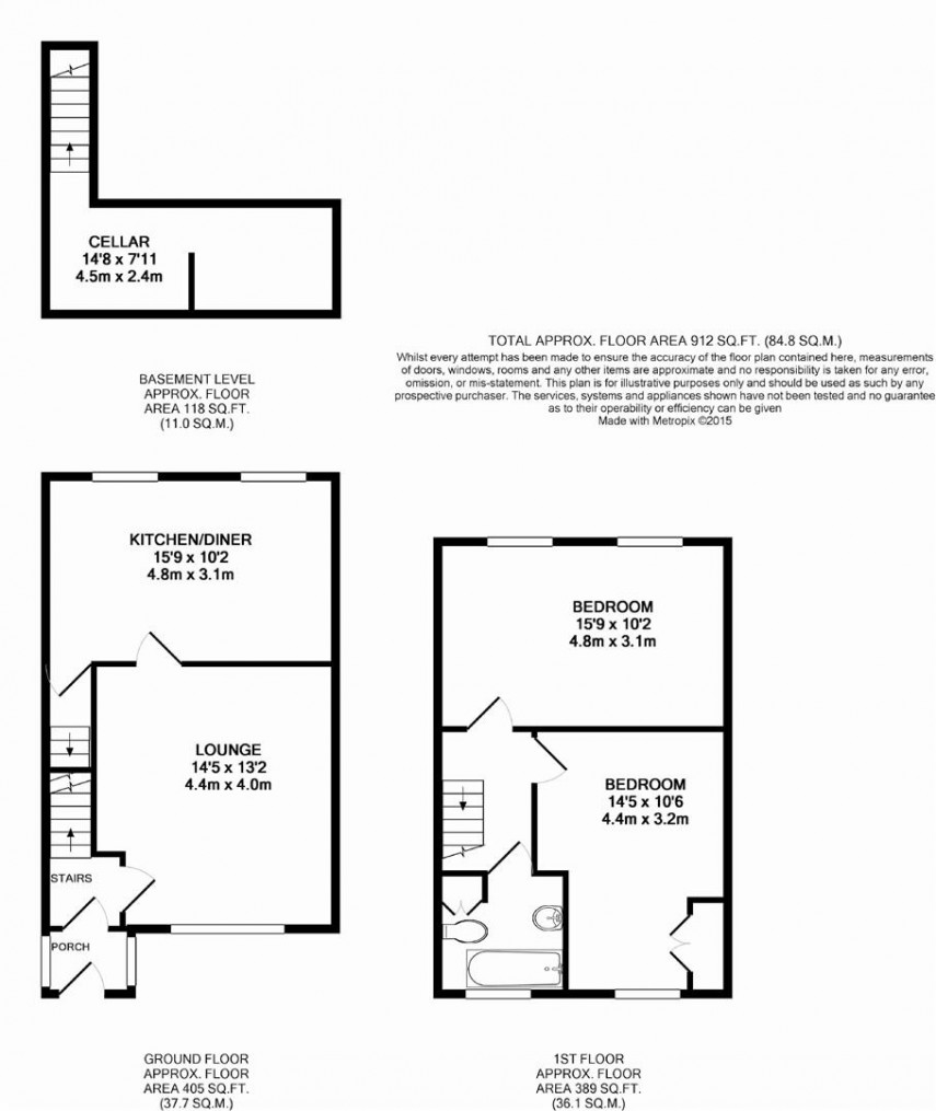 Floorplan for Back ThornHill Road, Longwood, Huddersfield