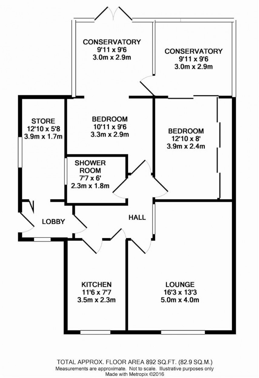 Floorplan for Dryclough Avenue, Huddersfield