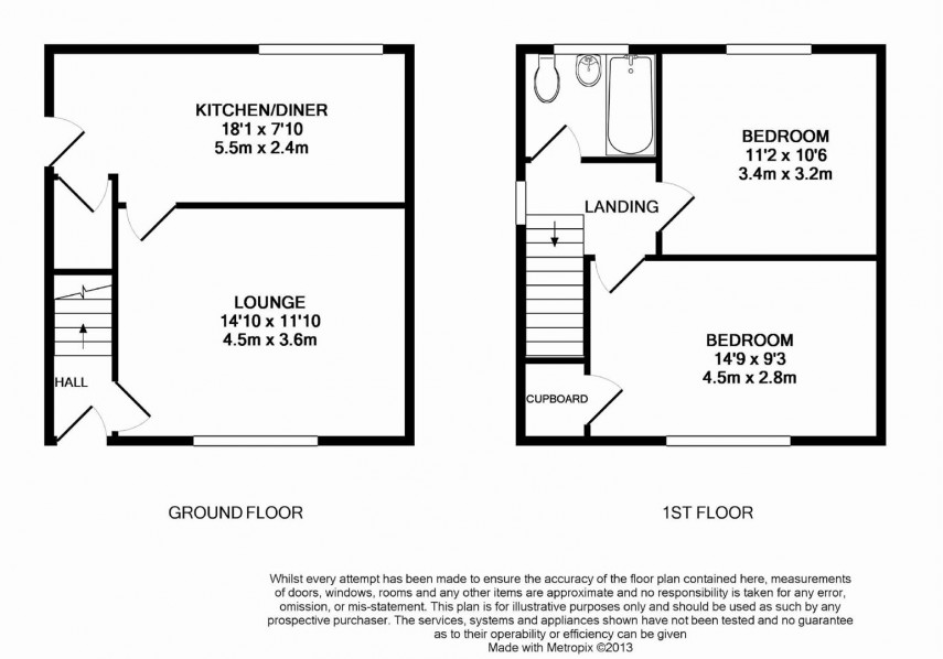 Floorplan for Nairn Close, Crosland Moor, Huddersfield