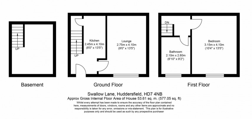 Floorplan for Swallow Lane, Golcar, Huddersfield