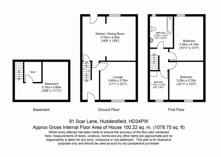 Floorplan for Scar Lane, Huddersfield