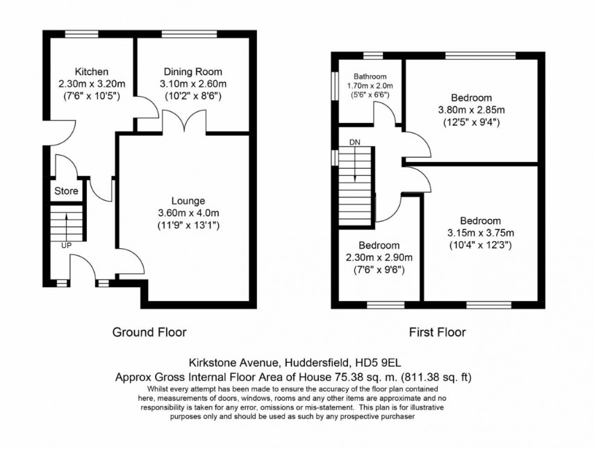 Floorplan for Kirkston Avenue, Dalton, Huddersfield