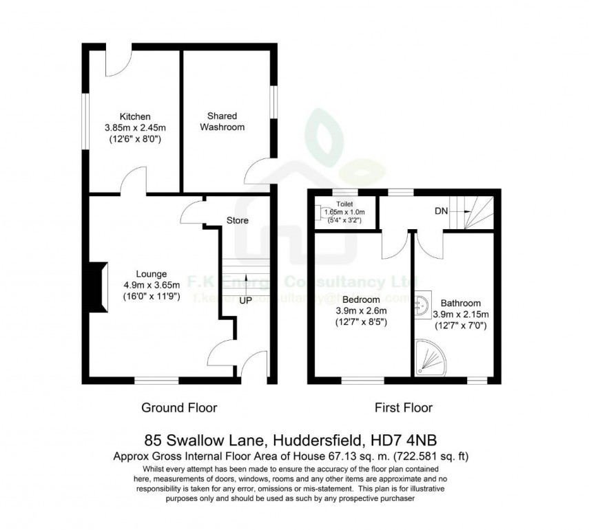 Floorplan for Swallow Lane, Golcar, Huddersfield