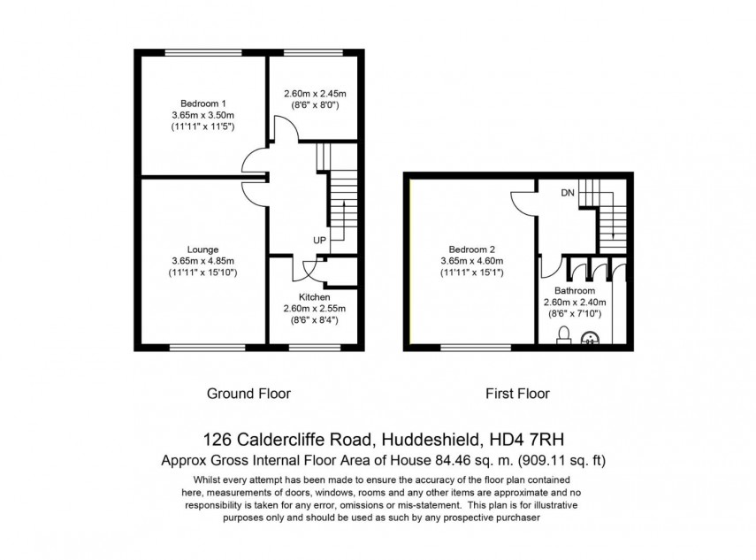 Floorplan for Caldercliffe Road, Huddersfield