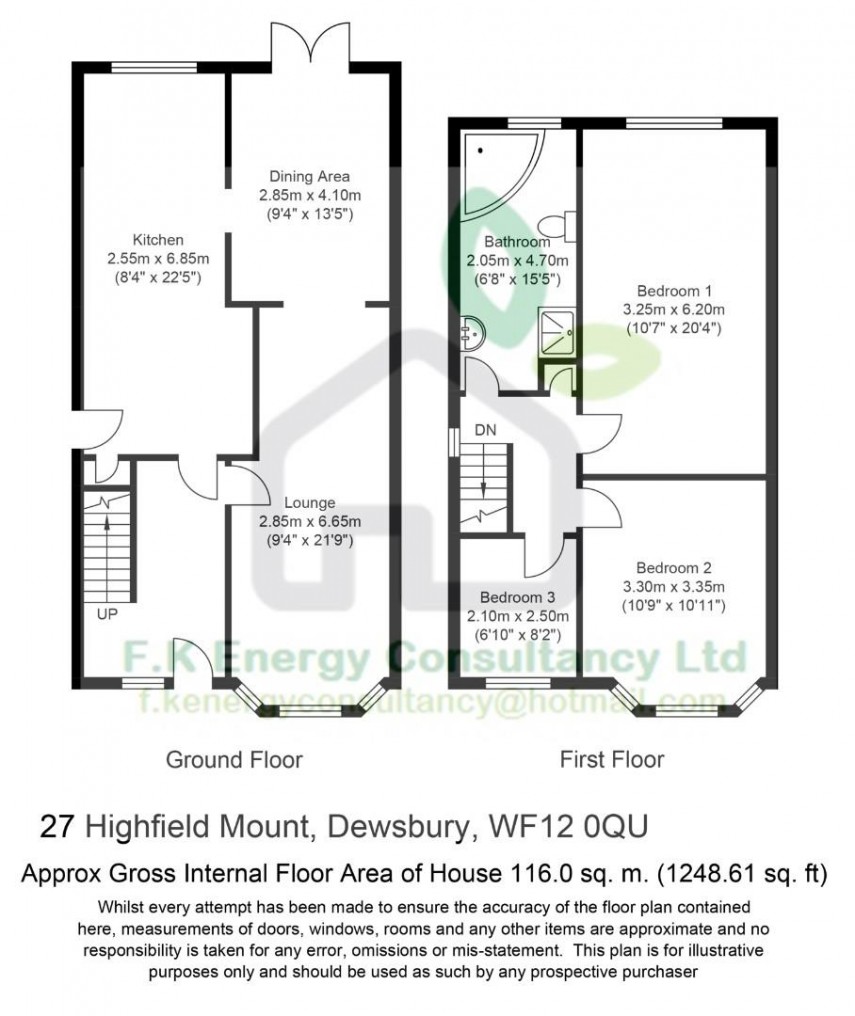 Floorplan for Highfield Mount, Dewsbury