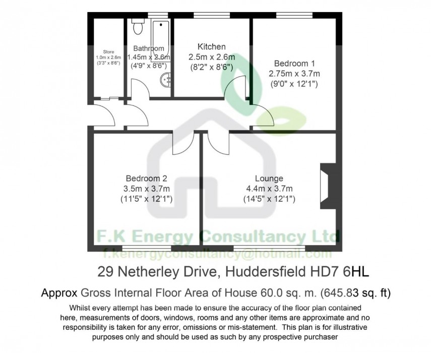 Floorplan for Netherley Drive, Marsden, Huddersfield