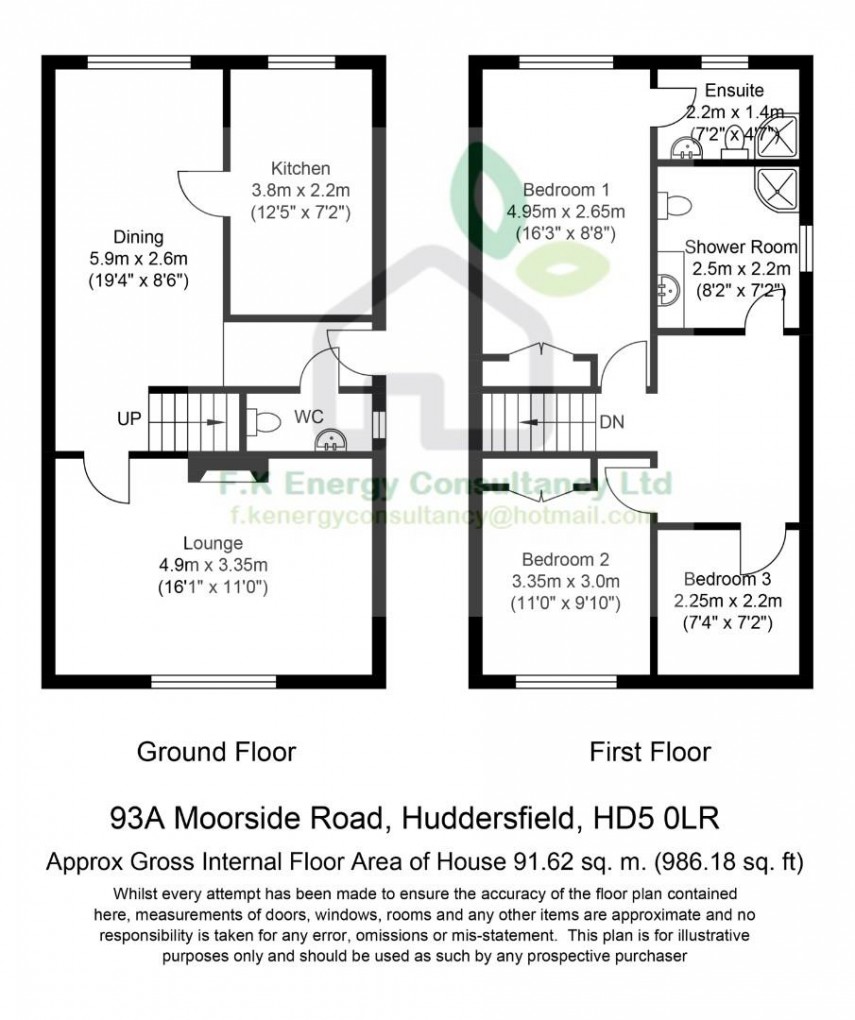 Floorplan for Moorside Road, Huddersfield