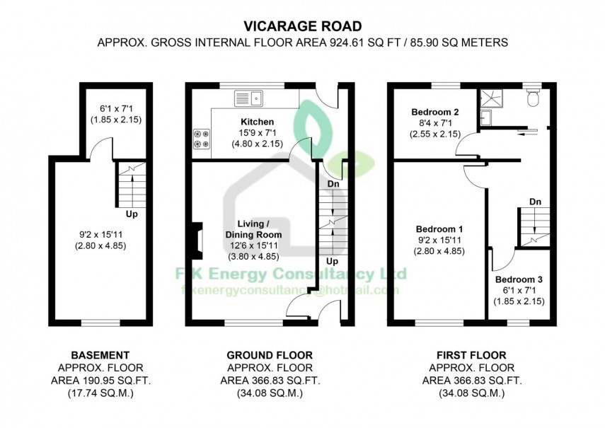 Floorplan for Vicarage Road, Huddersfield