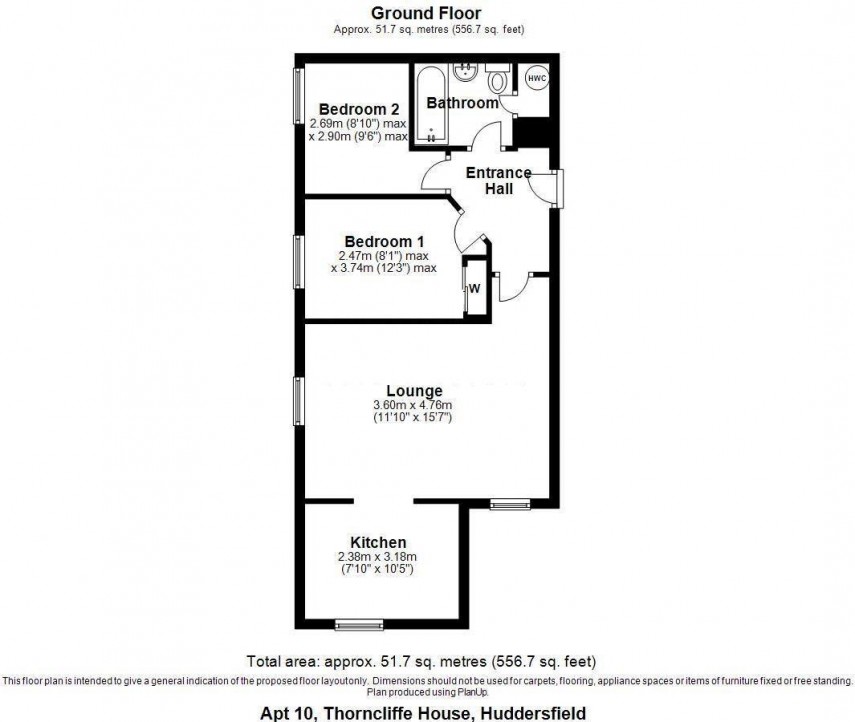 Floorplan for Thorncliffe House, Thorncliffe Street, Huddersfield