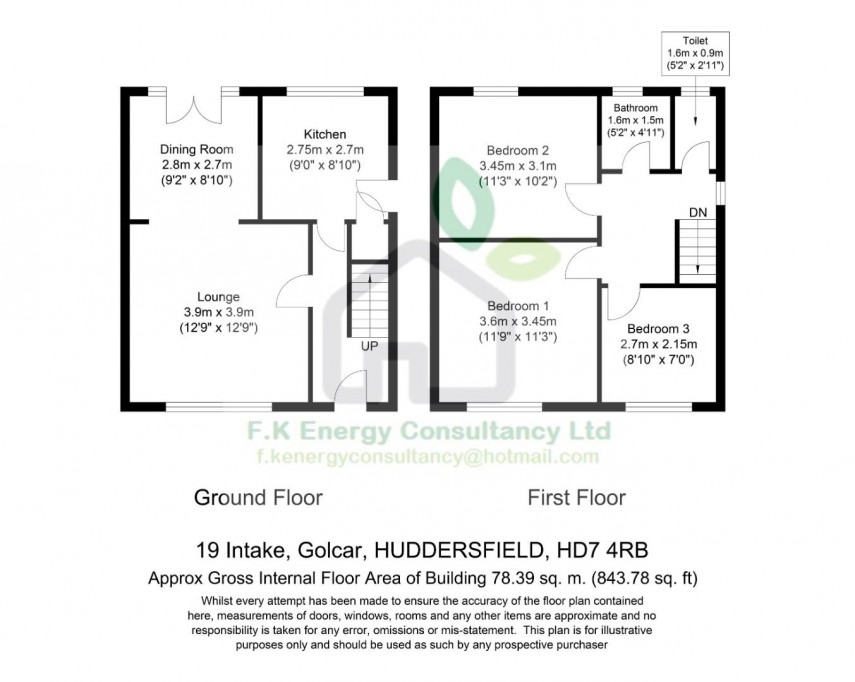 Floorplan for Intake, Golcar, Huddersfield
