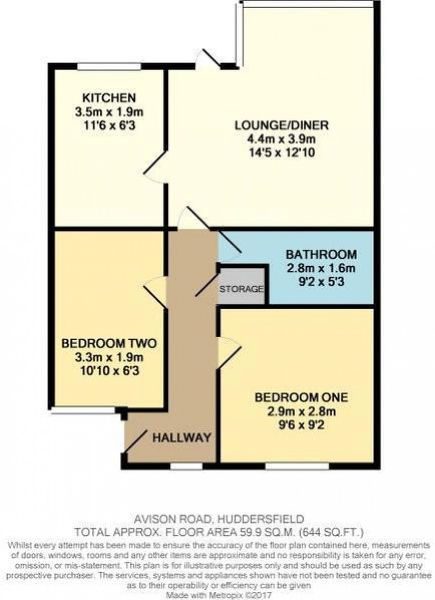 Floorplan for Avison Road, Huddersfield