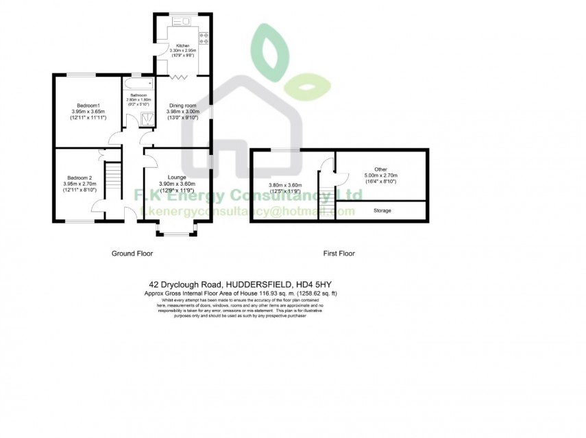 Floorplan for Dryclough Road, Huddersfield