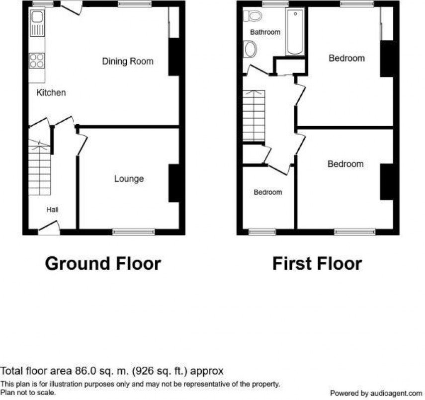 Floorplan for Union Street, Slaithwaite, Huddersfield