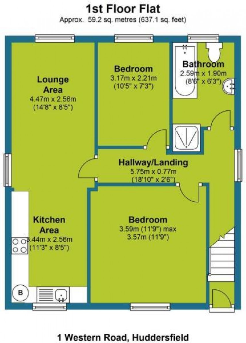 Floorplan for Western Road, Huddersfield