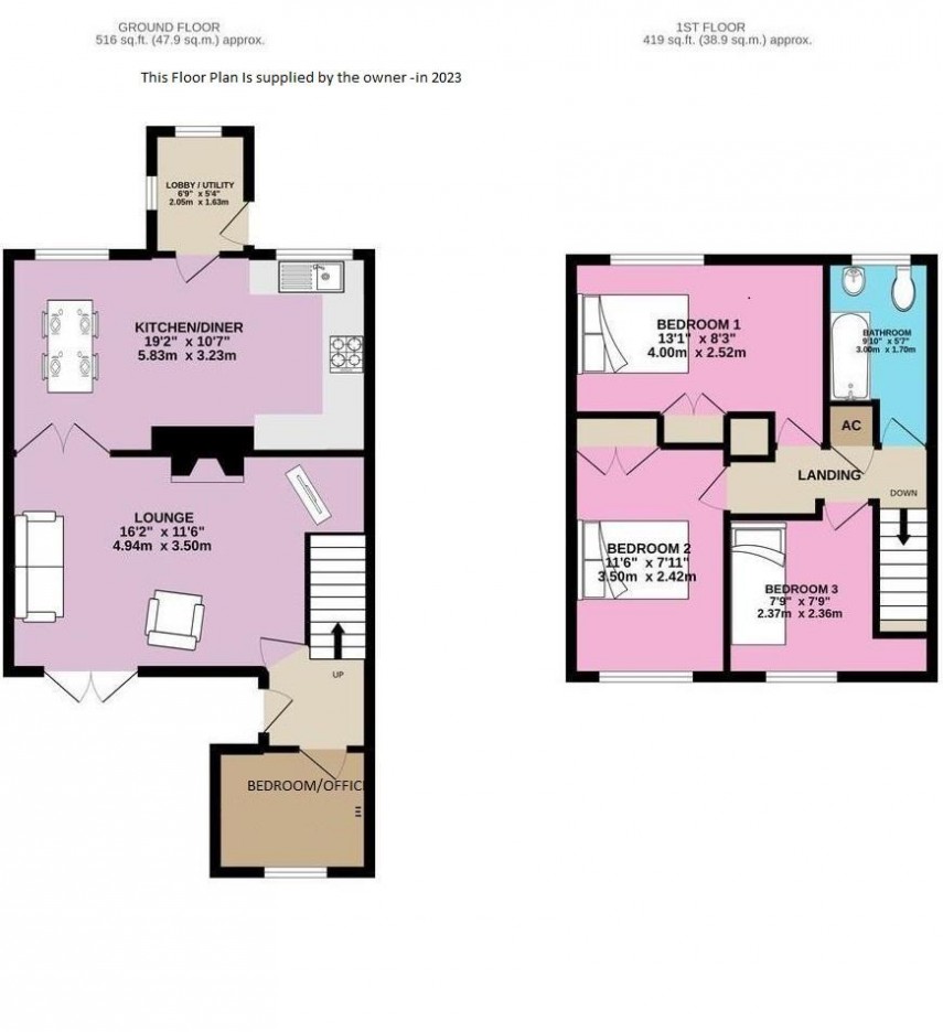 Floorplan for Copley Avenue, Meltham, Holmfirth