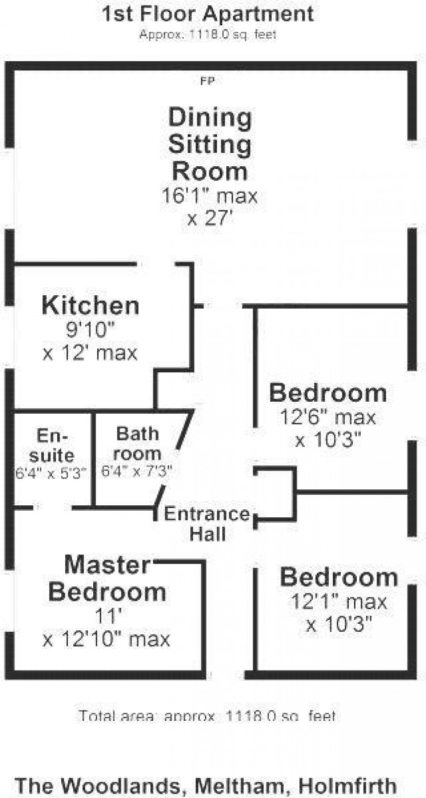 Floorplan for The Woodlands, Meltham, Holmfirth