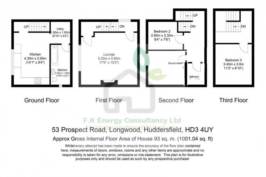 Floorplan for Prospect Road, Longwood, Huddersfield