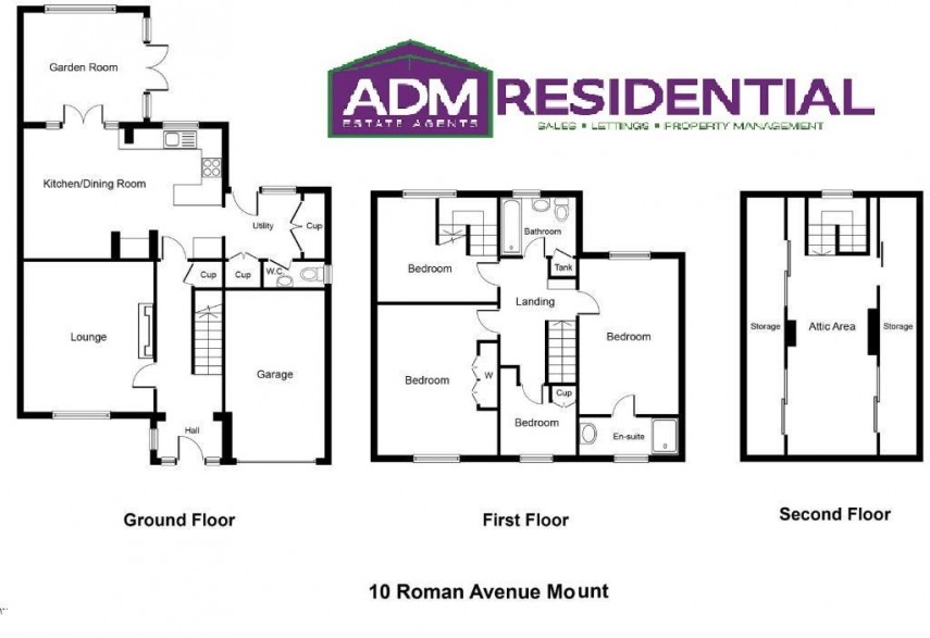 Floorplan for Roman Avenue, Huddersfield