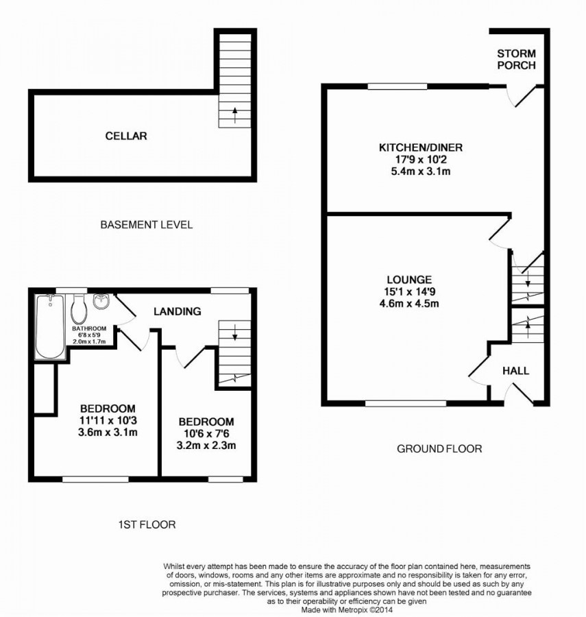 Floorplan for Whiteley Street, Milnsbridge, Huddersfield