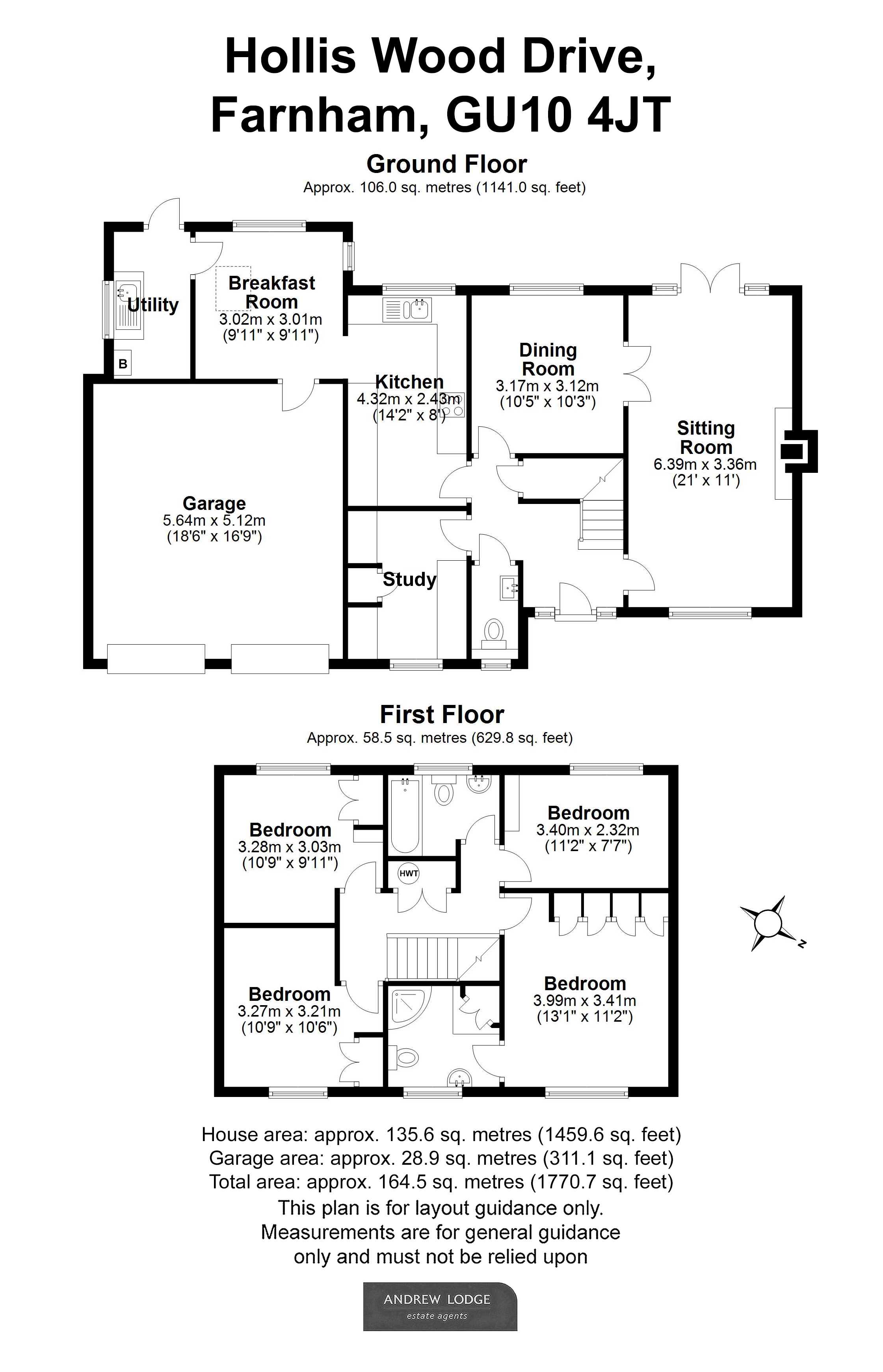 Floorplan for Hollis Wood Drive, Farnham, Surrey