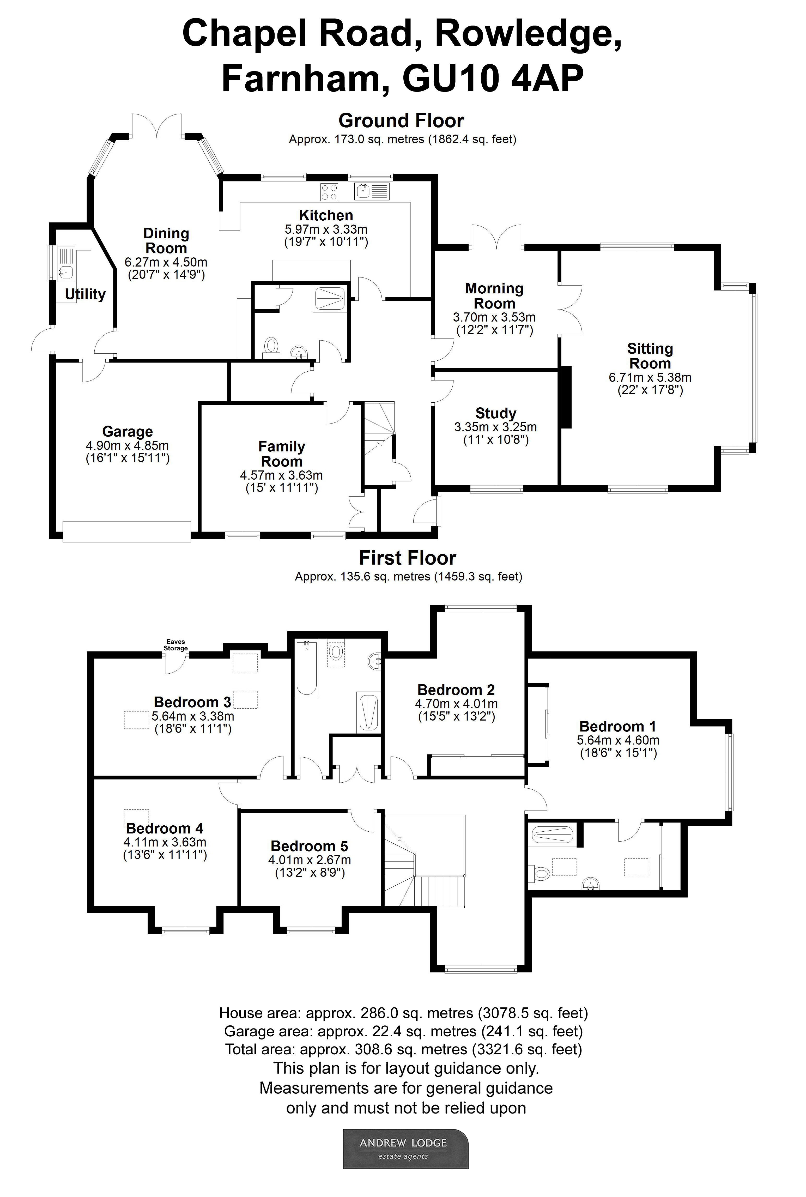 Floorplan for Rowledge, Farnham, Surrey
