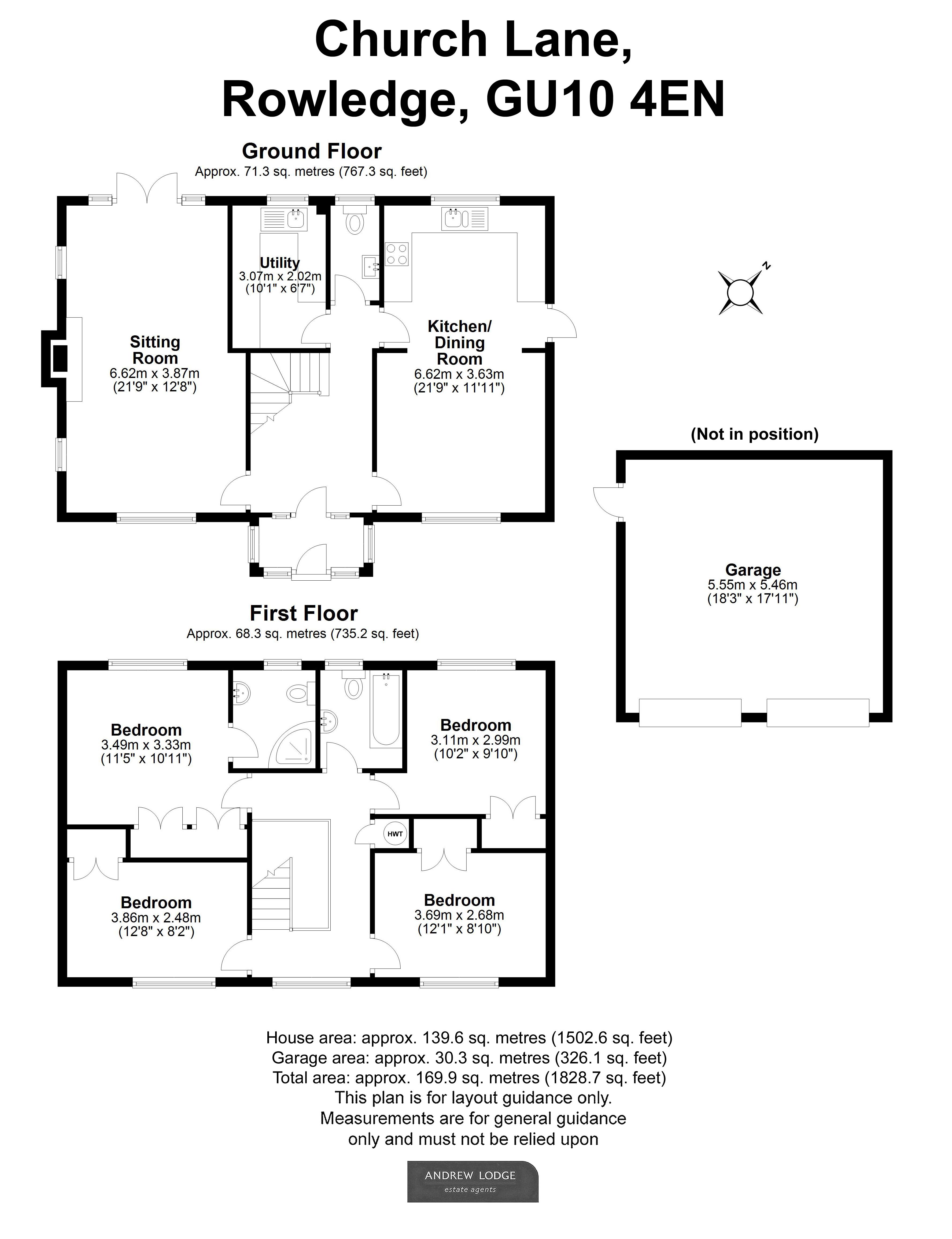 Floorplan for Rowledge, Farnham, Surrey