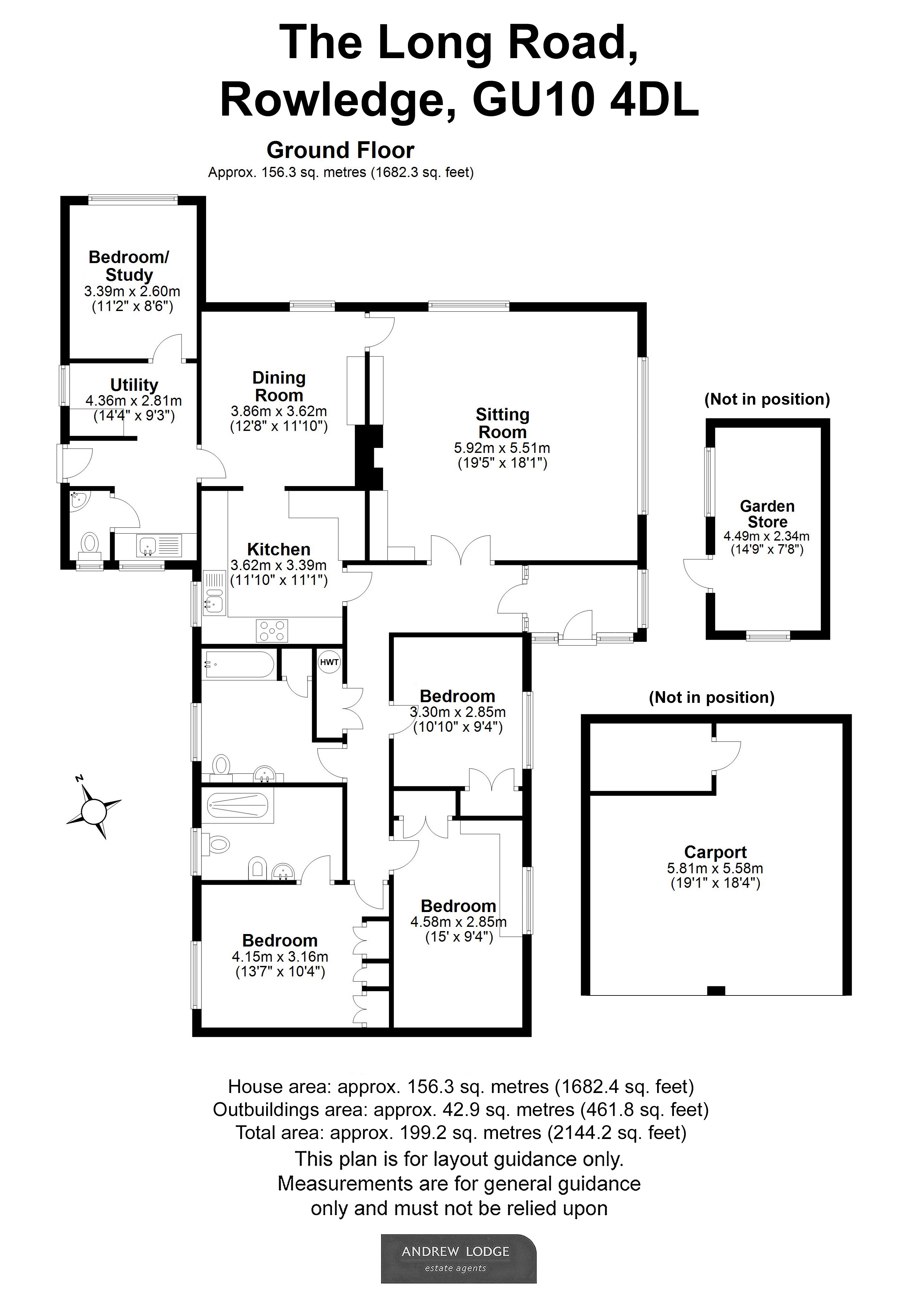 Floorplan for Rowledge, Farnham, Surrey