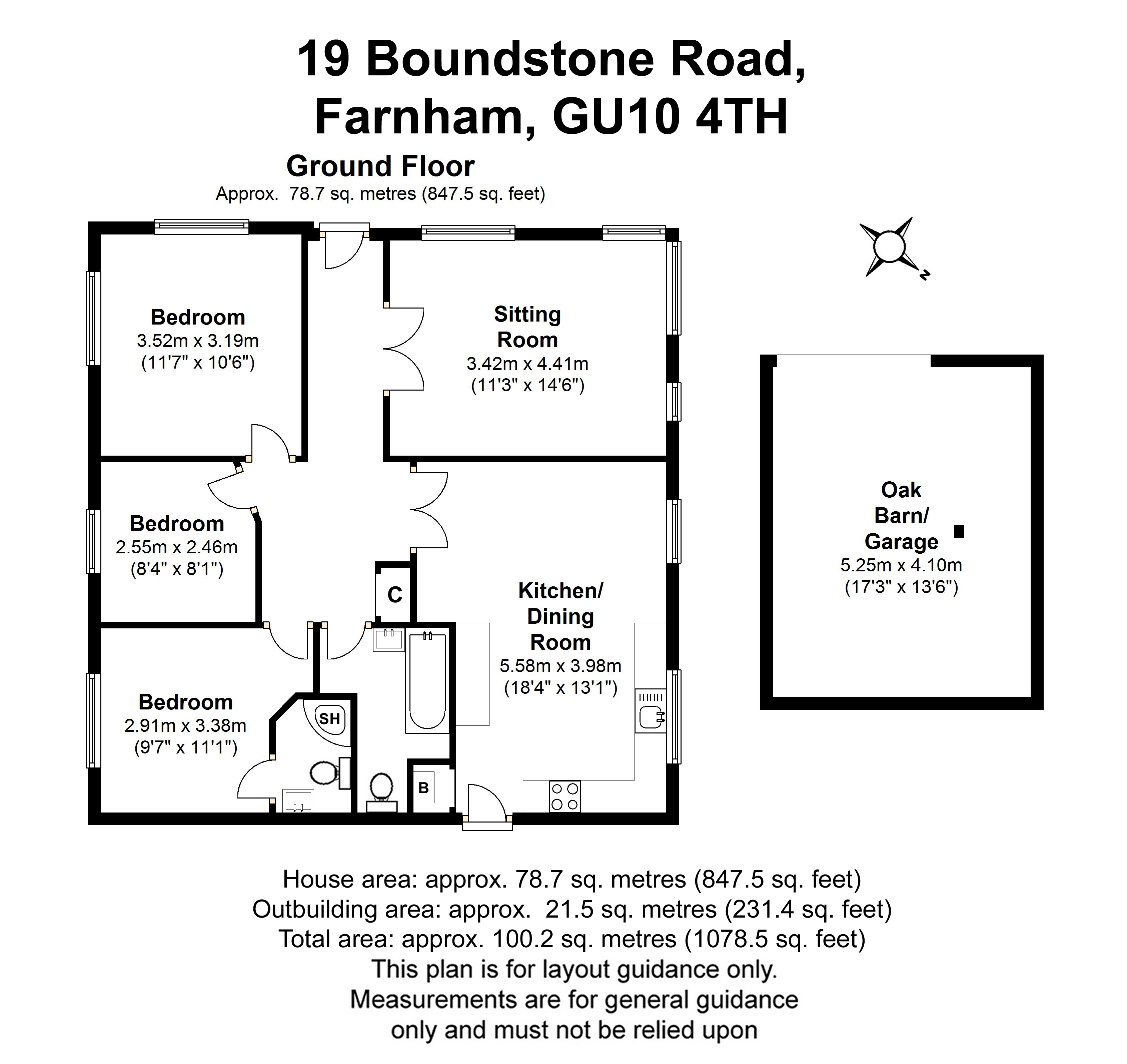 Floorplan for Boundstone Road, Farnham, Surrey