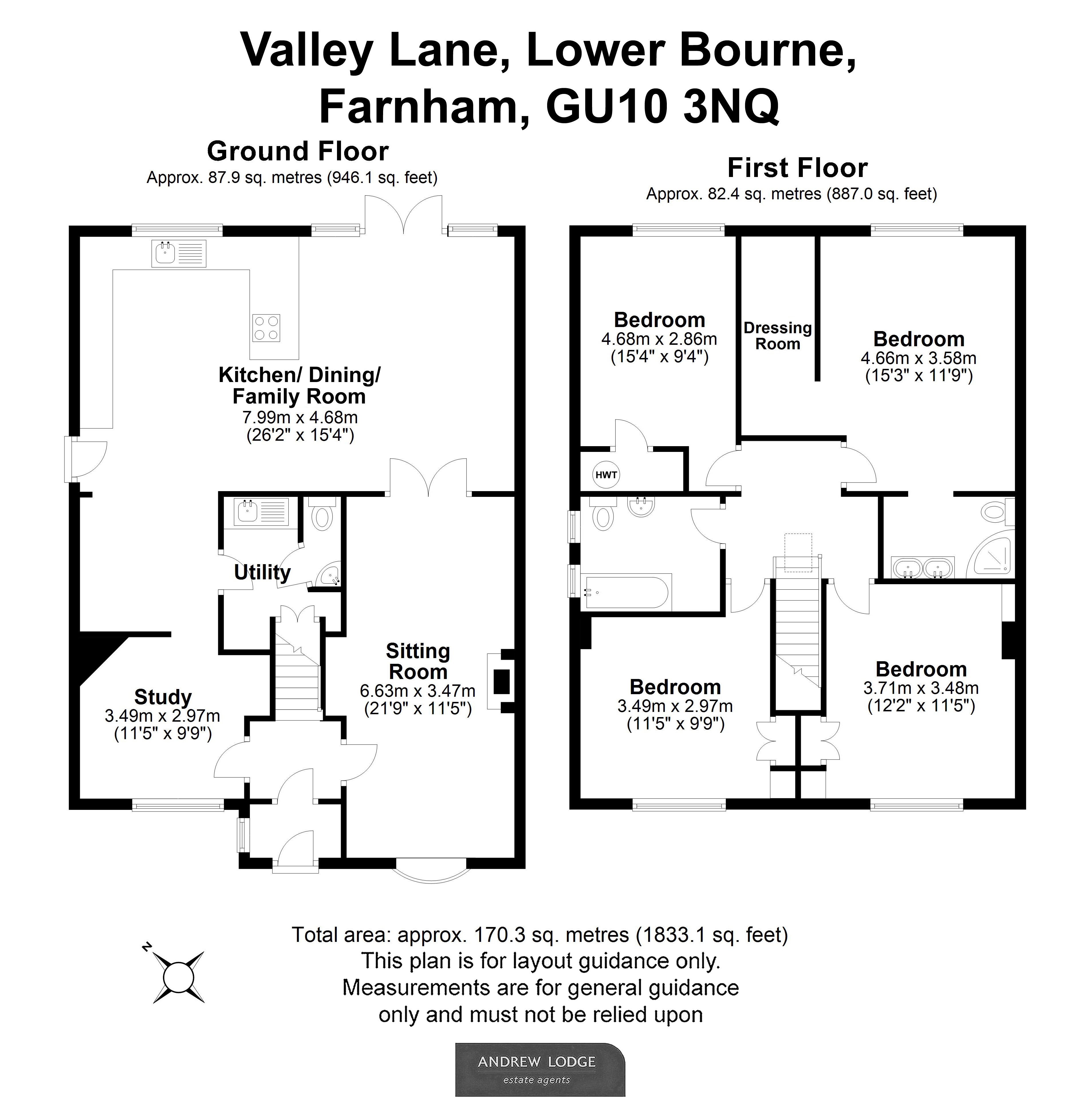 Floorplan for Lower Bourne, Farnham, Surrey