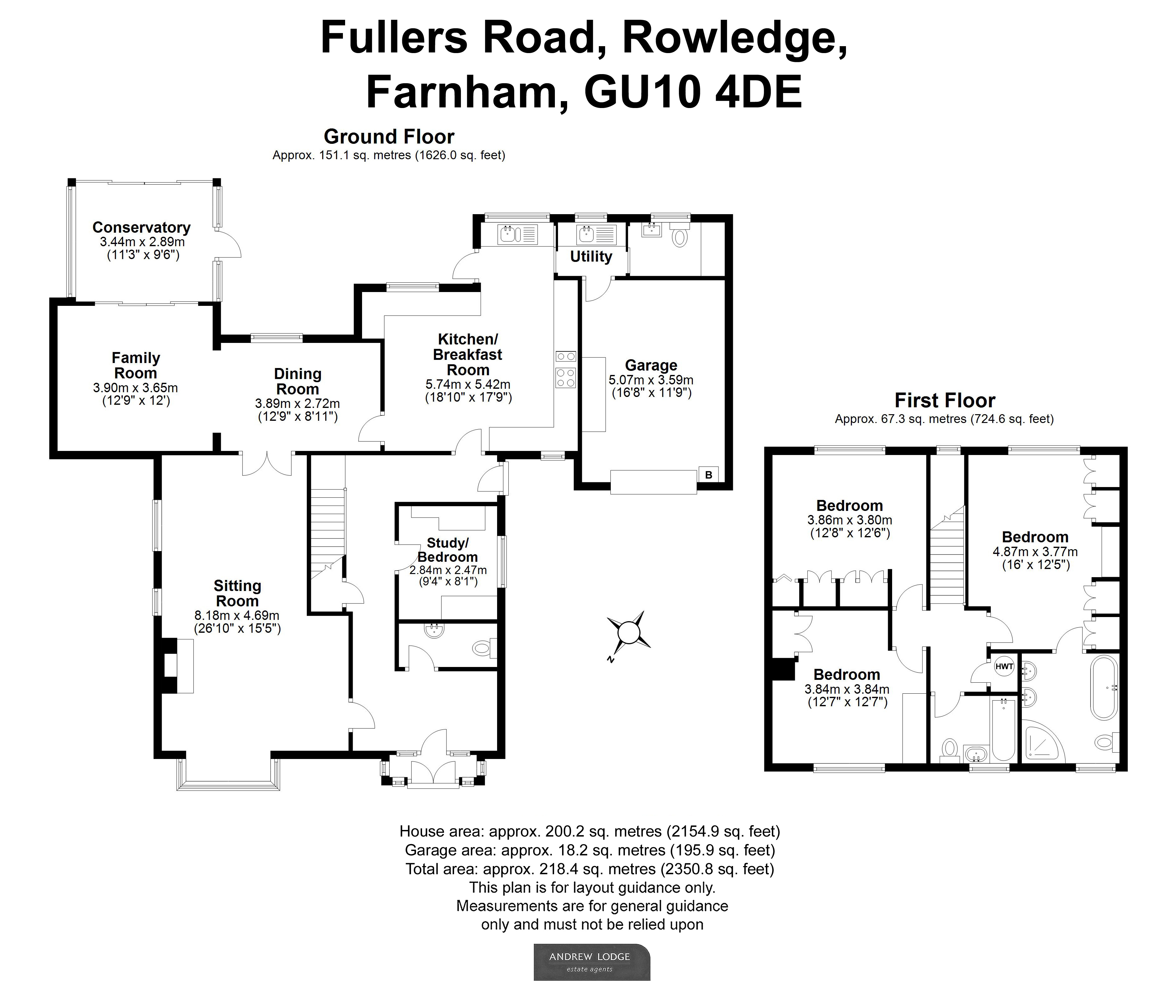 Floorplan for Rowledge, Farnham, Surrey