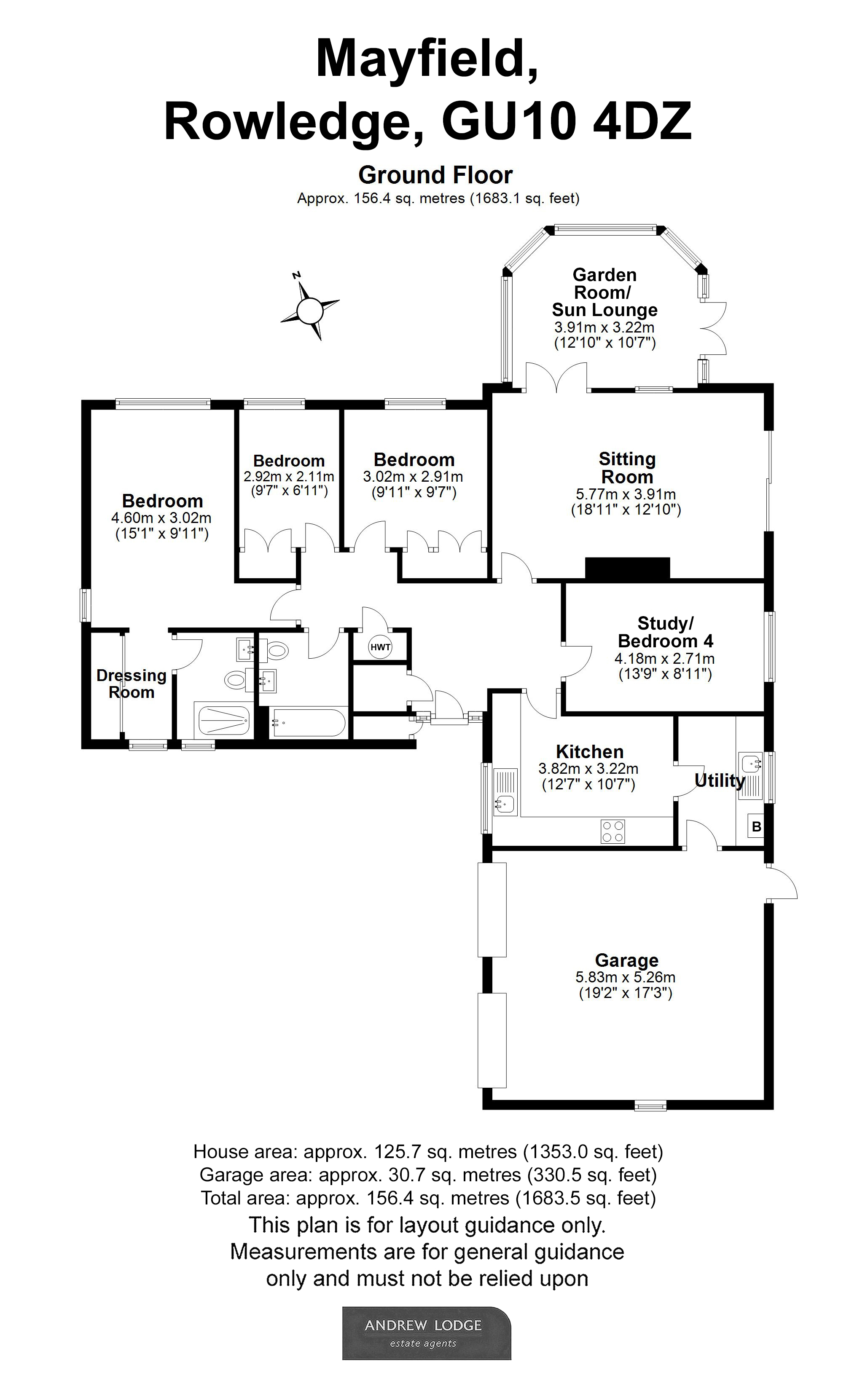 Floorplan for Rowledge, Farnham, Surrey