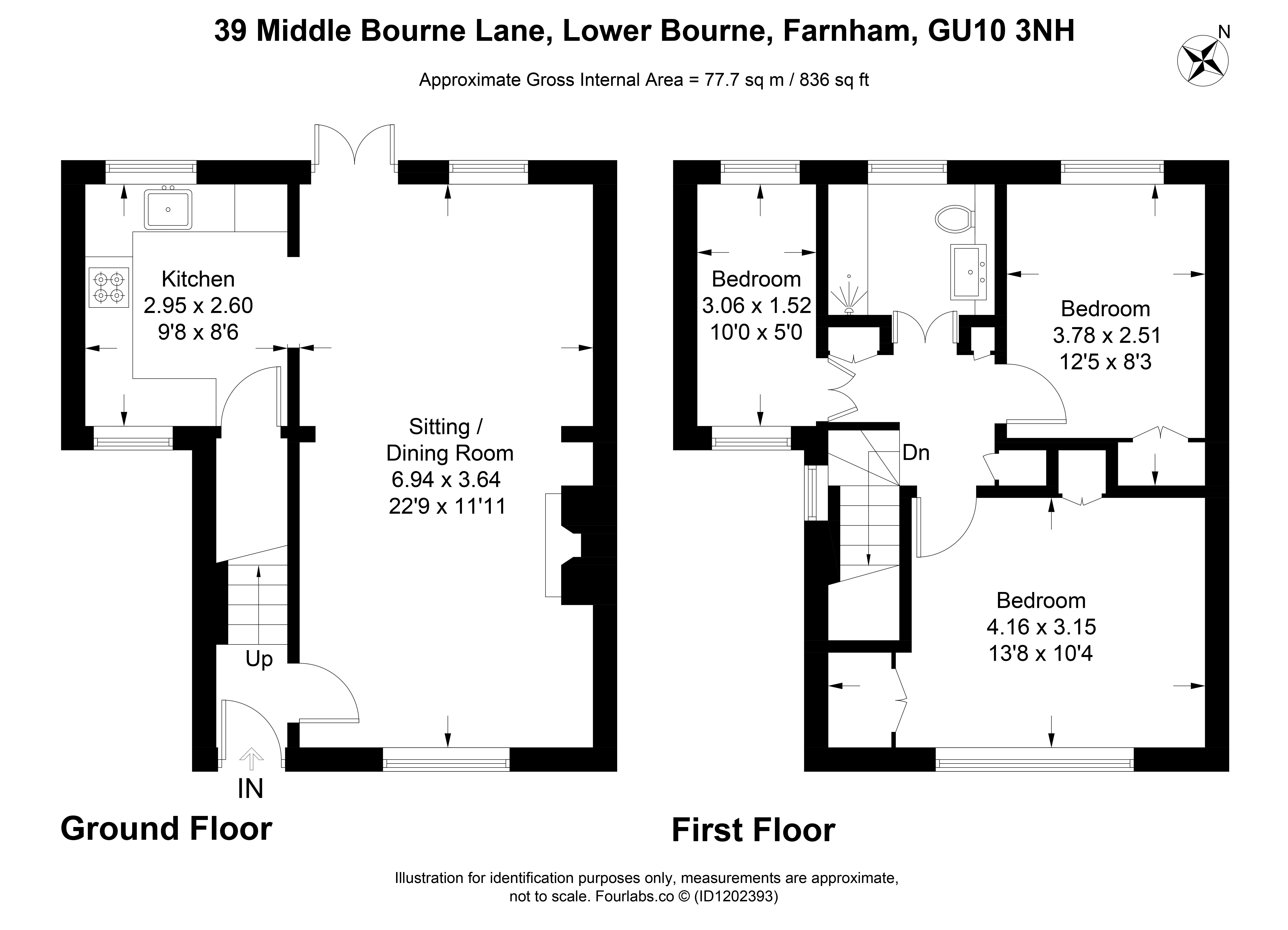 Floorplan for Lower Bourne, Farnham, Surrey